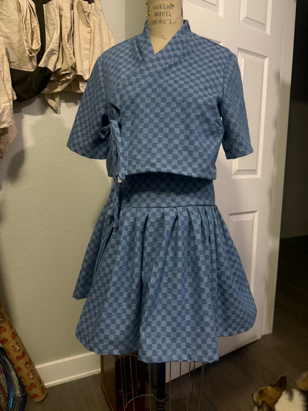 Denim checker  modern hanbok