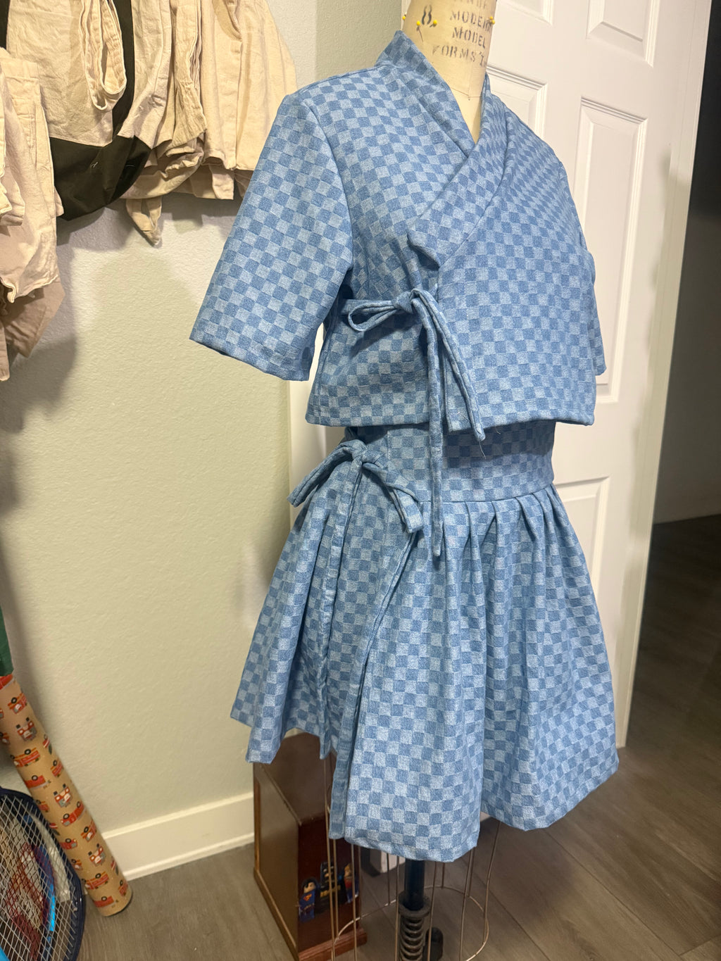 Denim checker  modern hanbok